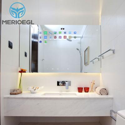 China Illuminated Bathroom TV Capacitive Android Vanity Mirror with Lights for sale