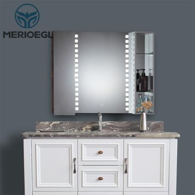 China Eco-friendly Classic LED Wash Basin Cabinet Design Bathroom Equipment Dressing Table Mirror Cabinet for sale