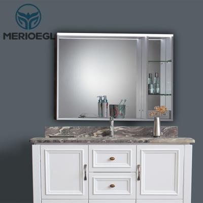 China IP44 CE Eco - Friendly Classic Bathroom Furniture Illuminated LED Mirrored Bath Room Cabinet for sale