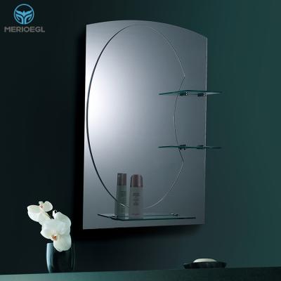 China MERIOEGL Bathroom Customized Size Decorative Home Mirror Bathroom Mirror With Shelf for sale