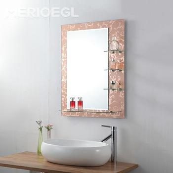 China Modern Decorative Rectangle Mirror Beautiful Delicate Illuminated Bathroom Mirrors for sale