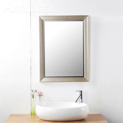 China Bathroom World Popular Glass Stick On Decorative Mirror Frame Mirror For Bathroom for sale