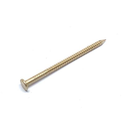 China 50MM X 2.65 Annular Groove Silicon Bronze Nails , OEM Flat Head Nails for sale