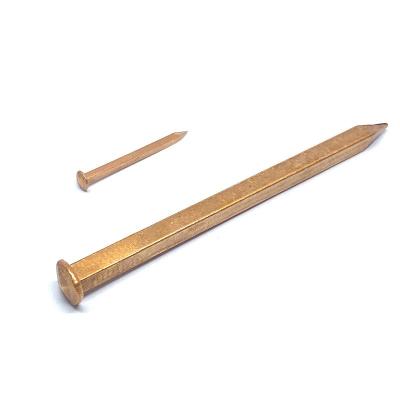 China Durable Rose Head Square Copper Nails , 76.2MM X 4.0 Smooth Shank Nails for sale