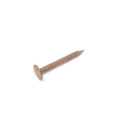 China 40 X 3.35MM feste kupferne Schlag-Nägel, ringförmiger Ring Shank Roofing Nails zu verkaufen