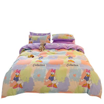 China Nondisposable Crafted Pure Cotton Sateen Customized Solid Color Sheet Set Wholesale Pillowcase Comforter Covers 4 Piece Bedding Set for sale