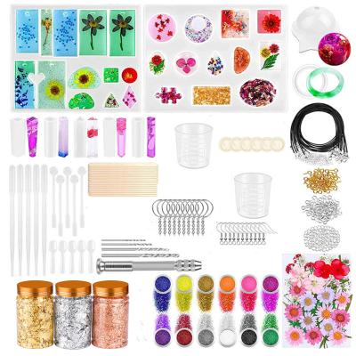 China Viable Amazon Hot Sale 219 Pcs Resin Kit For Beginners Include Dried Flowers, Foil Flakes, Necklace Rope, Earring Hooks TOYS0830 for sale