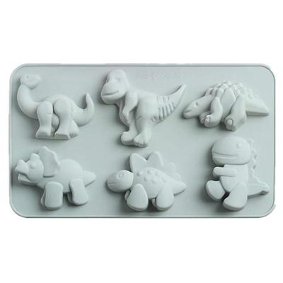 China Amazon Viable Hot Sale 6 Cavity Dinosaurs Forms Non-Stick Mixed Design Dinosaurs Silicone Mold,TOYS0283 for sale