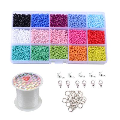 China Easy Apply 7500pcs Beads Kit Glass Seed Beads 3mm Bead Bracelets Jewelry Making and Crafts, with String Rope, Rings and Clasps for sale