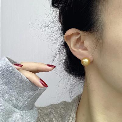 China Freshwater Pearl Zhu Ji Xian Ying Gold Pearl Earrings for sale