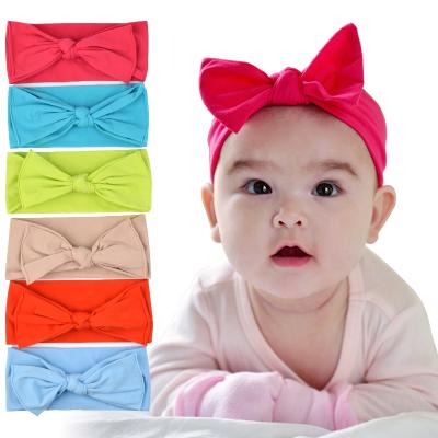 China Wholesale Cheap ENGLAND STYLE Price Babies Newborn Hair Accessories Infant Soft Nylon Bow Headband Baby DIY Head Bands for sale