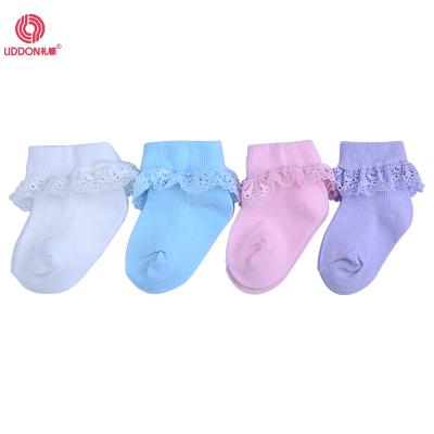 China Viable Wholesale Baby's Lovely Lace Socks, Cute Girls Party Lace Cotton Socks for sale