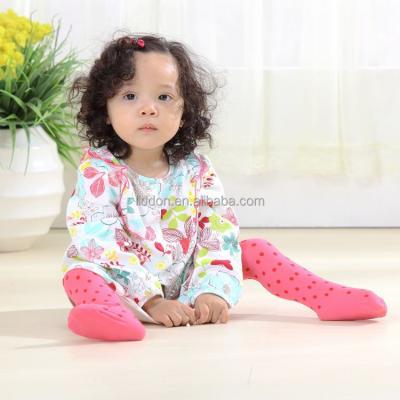 China Lovely Breathable Babies Pink Silk Stockings , Dots Printed Princess Girls Pantyhose Stockings for sale