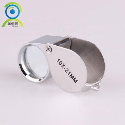 China Hot Selling Mini Magnifying 20X /10X/ 30X Jewelry Loupe Portable Aluminum Glass Magnifier Metal Frame+Glass Lens Small for sale