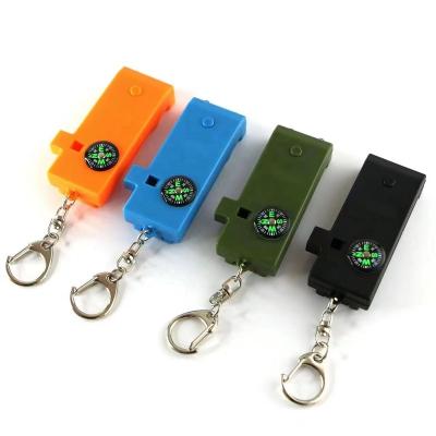 China Plastic Five-in-one The Multifunctional Whistle Survival Whistle Rescue With LED Light Magnifier Archaeological Compass for sale