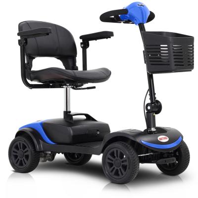 China Unisex Anti-Tip Wheels Folding Mobility Scooter Electromagnetic Brake Electric Scooter 4 Wheel Mobility Scooter for sale