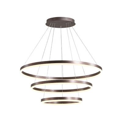 China Hotel Golden Ring Light Living Room Pendant Lamp Modern Led High Ceiling Globe Chandelier for sale