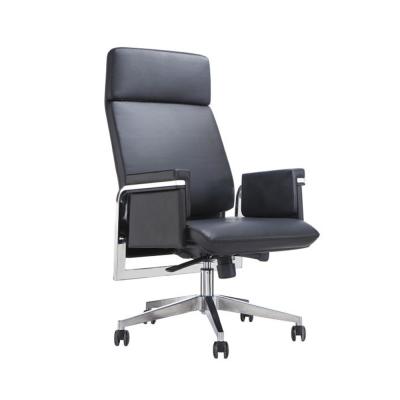 China Best Quality Adjustable Luxury Boss Black Leather (Height) Chair for sale