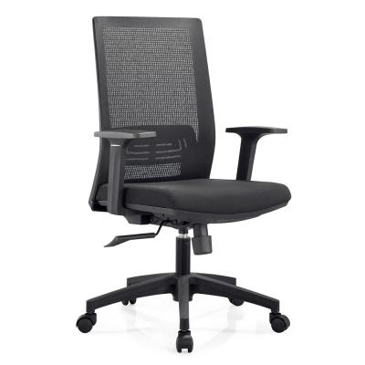 China (Height) Adjustable Price Black Swivel Chair Mesh Office Chair Computer Desk Mid-Back Chair for sale