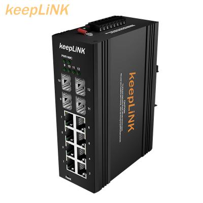 中国 LACP 4*2.5G Base-X, 8*10/100/1000Base-T12 Port Managed Industrial Ethernet Switches 販売のため