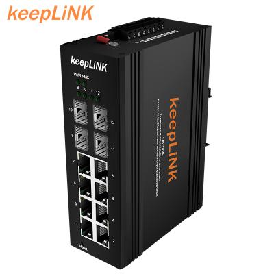 China LACP Industrial Case Metal 4 Uplink SFP Ports Ethernet 8 Ports PoE Switch for sale