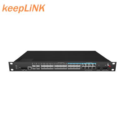 China Industrial POE 10G SFP Port Switches DC48V/AC 220V L3 Controlled Switches 4*10G+24*1000Mbps Industrial Optical Port 1U Rack Mount for sale