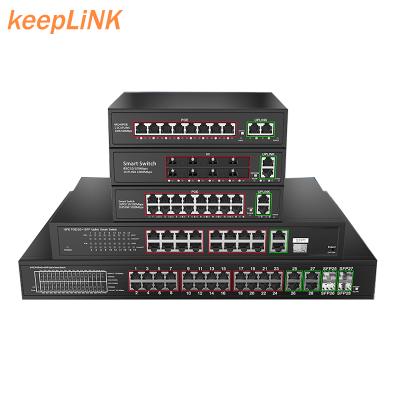 China Hot Selling POE 4 8 14 24 Port Network POE Switch 100M 1000M CCTV System VLAN Support for sale