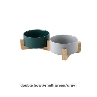 China Sustainable Biodegradable Manufacturer Customized Hot Selling Ceramic Dog Cat Ceramic Double Pet Bowl for sale