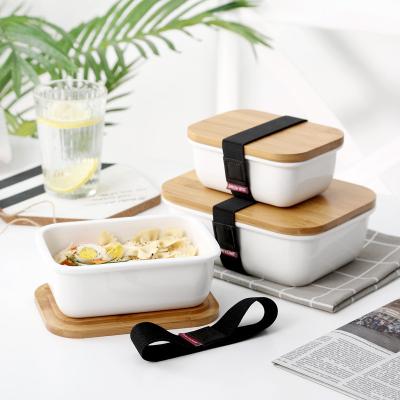 China Sustainable Restaurant Handmade New Product Customized Porcelain Ceramic Bowl Sets Lunch Box for sale