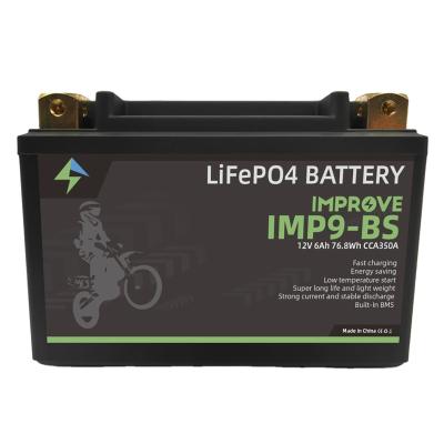 China Cranking lifepo4 battery factory outlet long life battery 12V6AH motorcycle battery for sale