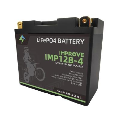 China Powering Rechargeable Battery OEM/ODM Lithium Iron Phosphate Battery 12V8AH Motorcycle Battery for sale