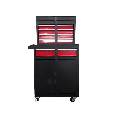 China Deluxe 2 In 1 Rolling Tool Cabinet With 5 Drawers Chest Large Capacity Tool Box Removable Locking for sale