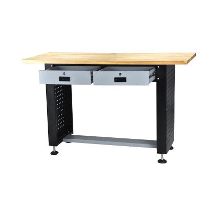 China Garage Shop Tools Workbench With Top 4' Hardwood Table Top 2 Drawers Steel Frame Workbench 800 Pounds Capacity for sale