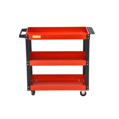 China Deluxe 3 Tray Rolling Storage Utility Tool Cart with Wheels Workshop Garage Shelves for sale