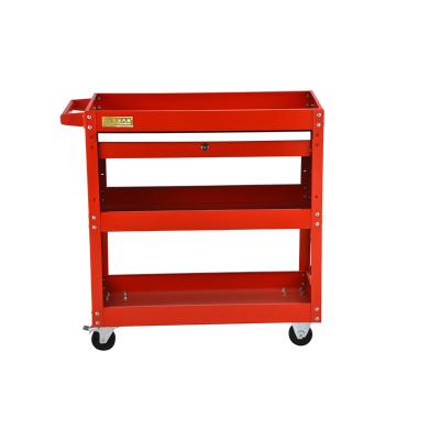 China Luxury Tool Cart 3 Tray Rolling Utility Cart Trolley with Drawer Utility Industrial Commercial Cart Mobile Storage Cabinet for sale