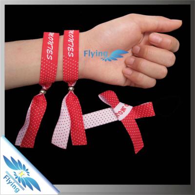 China Polyester Slide Lock Wristband, Colorful Woven Fabric Ribbon Wristband (Wrist Bands) On Sale for sale