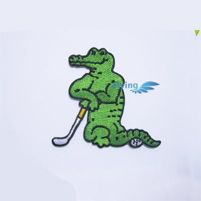 China Wholesale Special Design 3D Crocodile Golf Fashion Embroidery Patch for sale