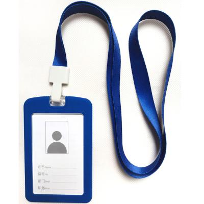 China Fashion Badge Holder ID Card Holder Silicon Vertical with Custom Logo Lanyard Neck Strap Duty ID Card Business Card Name Tag Holders for sale