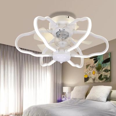 China Modern Indoor Foldable LED Light Rod Fan Ceiling Fan Body Decorative Lighting Decorative Lighting Energy Saving Lamp for sale