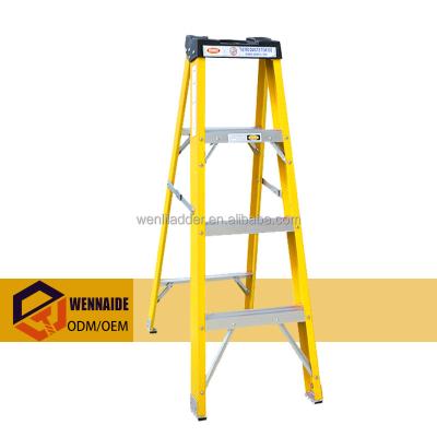 China Folding Ladders Suitable For Energy Sector Factory Price FRP Electric Ladder Single Side Retractable Fiberglass Insulated Folding Step Ladder for sale