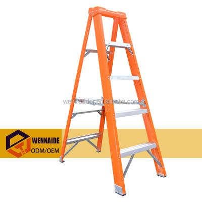 China Factory Price Strong And Durable Retractable Single Side Insulated Folding Ladders FRP Step Ladder Electric Fiberglass Ladder for sale