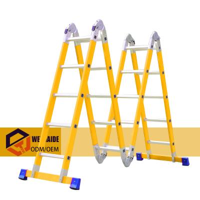 China Factory Price OEM ODM Folding Ladders 4*5 20steps Fiberglass Reinforced Plastic Insulated Multifunctional Ladder for sale