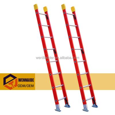 China Insulation ladders 2.4M 8ft thpe IAA factory price fiberglass D-RUNG cheap outdoor modern simple straight ladder for sale