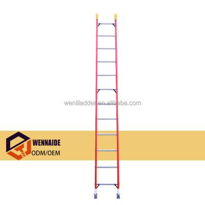 China Outdoor Modern Fiberglass Insulation Ladders 4.8M 16ft ANSI Standard Cost Performance High Factory Price D-RUNG Single Straight Ladder for sale