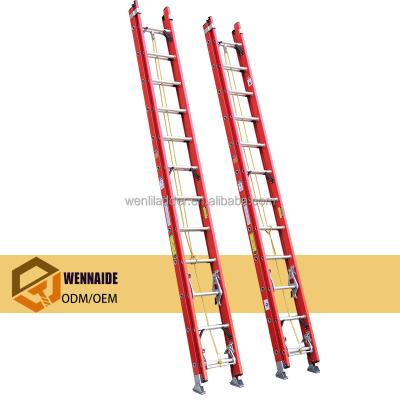 China Insulation Ladders 2*12steps 7.2m ANSI Factory Price Suitable For Fiberglass Electric D-Runch Extendable Telescopic Work Ladder for sale