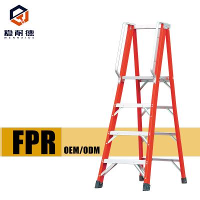 China Folding Ladders Factory Direct Sale Household Fiberglass 4 Step Platform Ladder With Wide Step Surface for sale