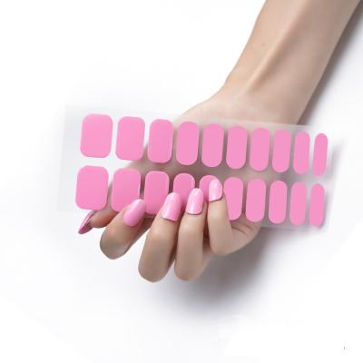 China Popular Nail Tips Highly Appreciated Hot New Color Series Of Nail Polish Strips Semi Cured Gel Nail Sticker Customized Nail Stickers For Girls for sale