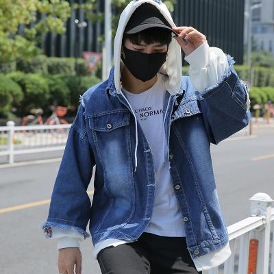 China Breathable spring and autumn of 2019 men's jacket two pieces of denim coat patchwork for sale