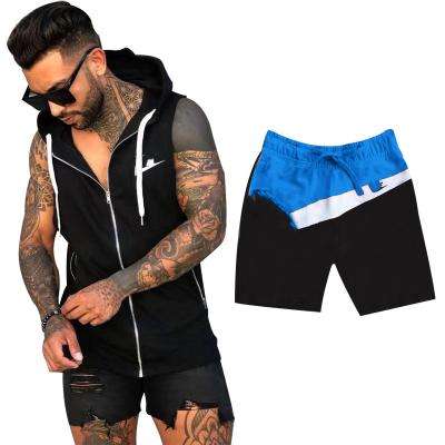 China Breathable Men's Summer Set Wholesale Sports Hoodie Casual Sleeveless Color Matching Suit Shorts Set for sale