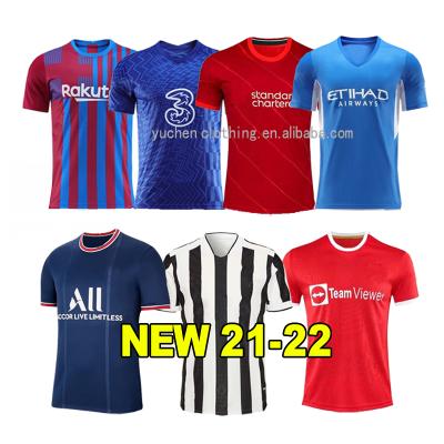 China Thailand quality 21 quick dry top 22 soccer jersey 2021 2022 football uniforms shirt men+kids kits for sale